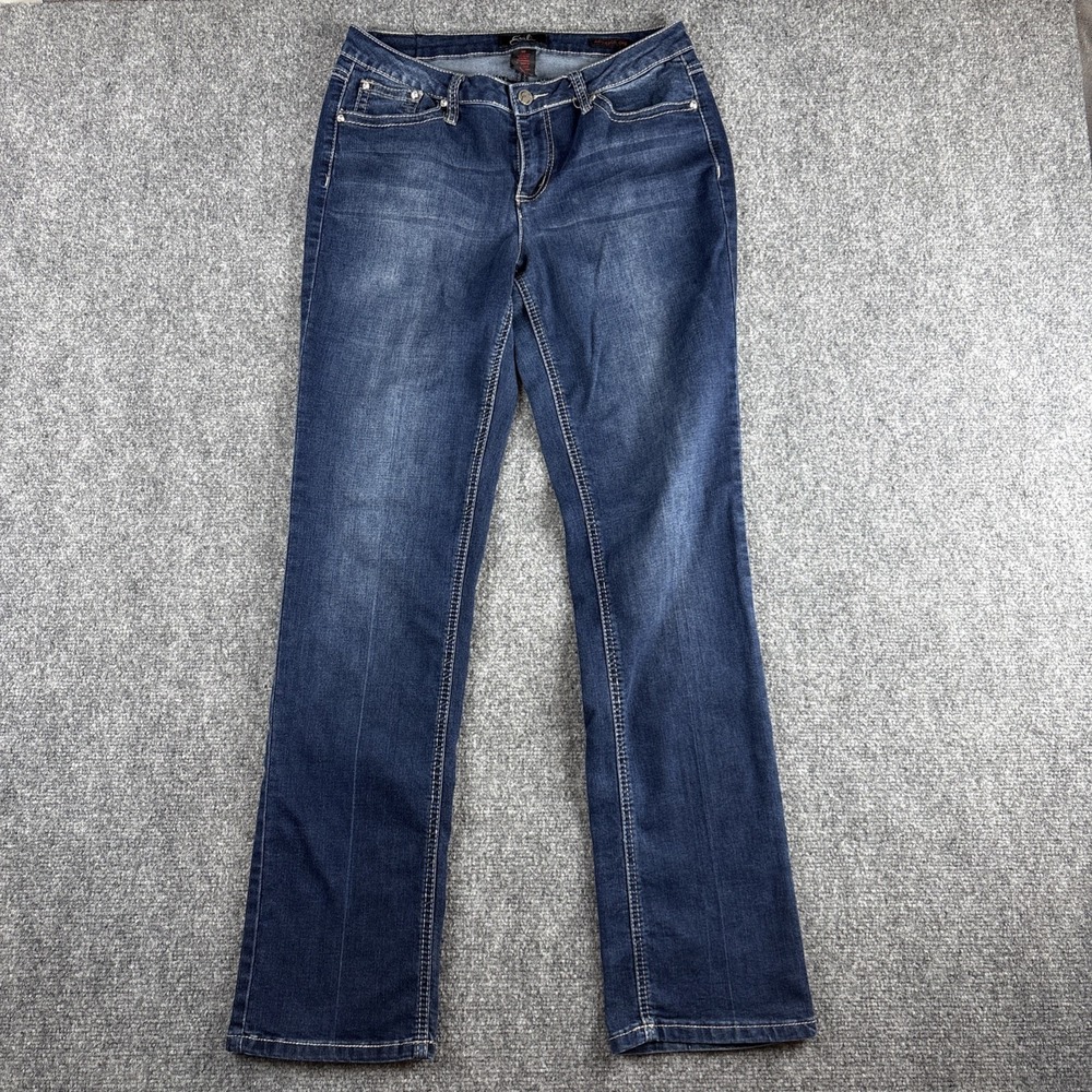 Earl Jean Straight Leg Jeans Women's Size 10 Rhinestone Sequined Flap Pocket